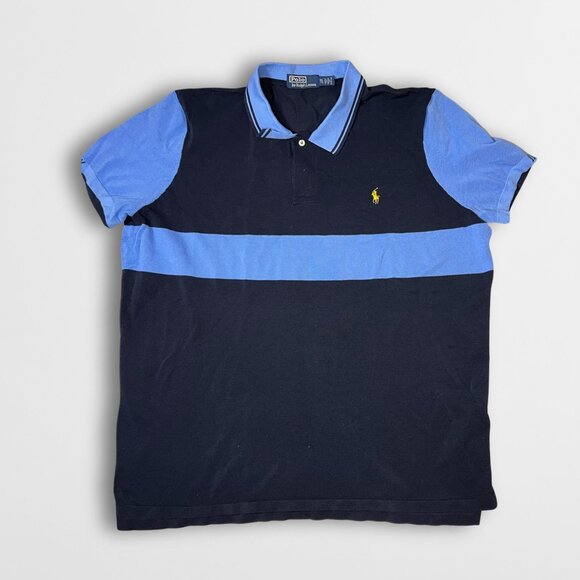Ralph Lauren Mens XXL Navy & Blue Striped Polo Shirt - Picture 2 of 8